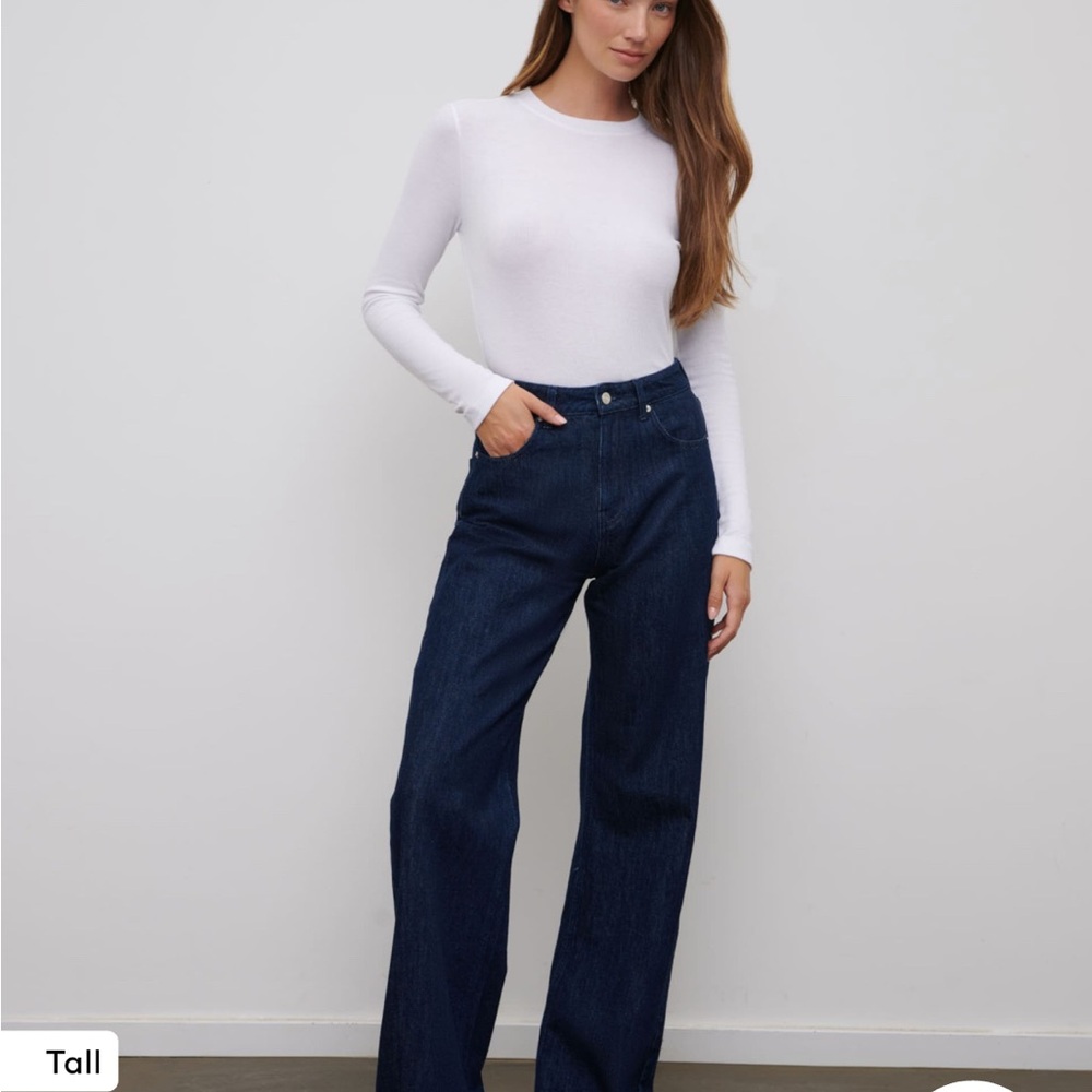 RÆRE by Lorena Rae Wide leg Jeans 'Mara Tall' in Dark Blue Wash